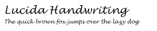 Lucida Handwriting font
