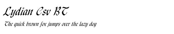 Lydian Csv BT font