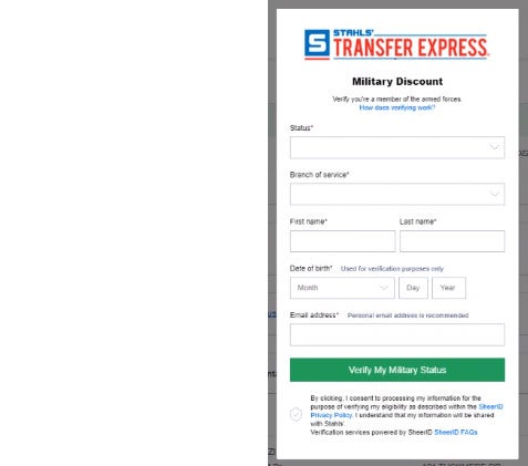 apply for a military discount