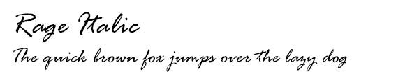 Rage Italic font
