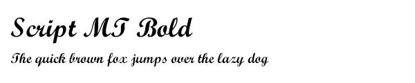 Script MT Bold font