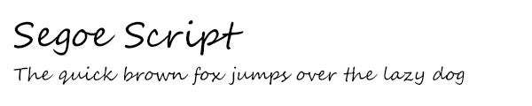 Segoe Script font