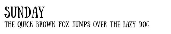 SUNDAY font