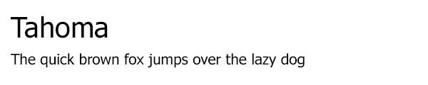 Tahoma font